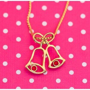 Vintage Ribbon Bells Choker Necklace by Avon 16 inch - P11